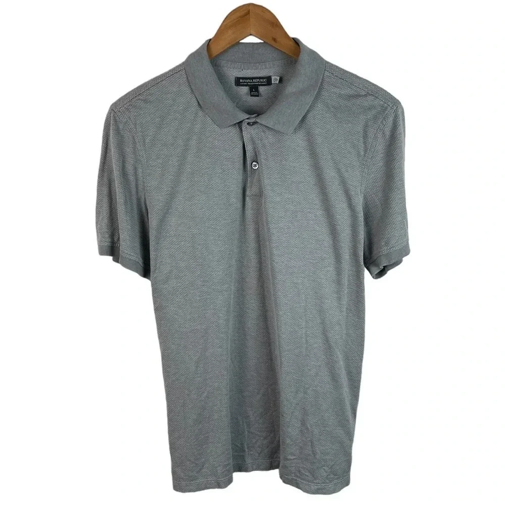 PO559 Mens Banana Republic Luxury Touch Performance Polo Shirt L